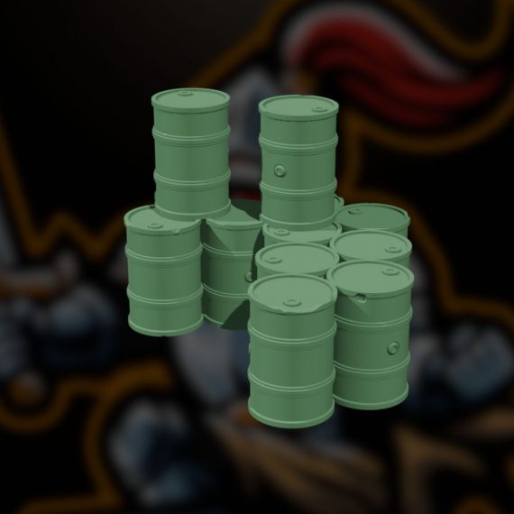 Damaged Stack of Wargaming Barrels #8