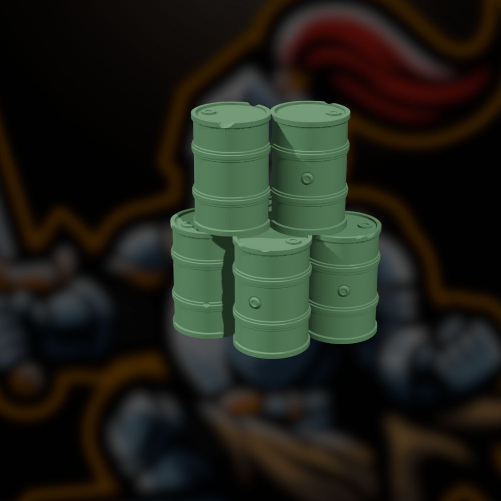 Wargaming Barrels for Sci-Fi & Modern Games 3 Wargaming Stacked Barrels 9 Damaged