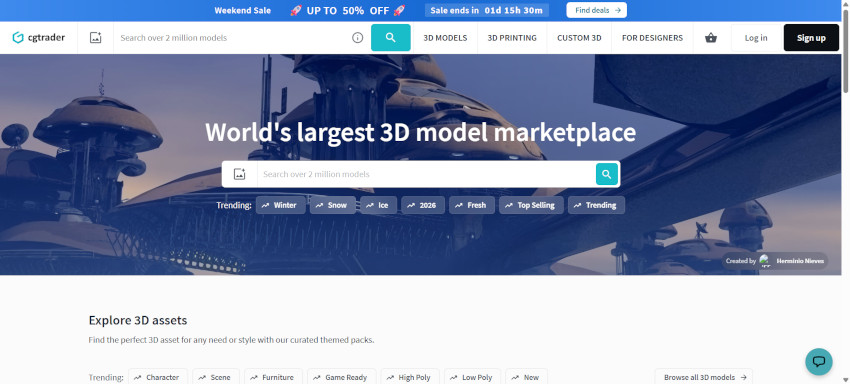 The Best 3D Printing Websites for Hobbyists, Makers, and Wargamers 7 CGTrader front page