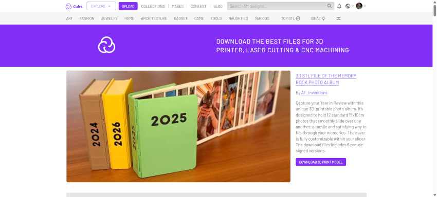 The Best 3D Printing Websites for Hobbyists, Makers, and Wargamers 3 Cults 3D front page