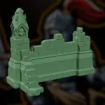 Gothic L-shaped wall STL terrain piece for 3D printing tabletop games