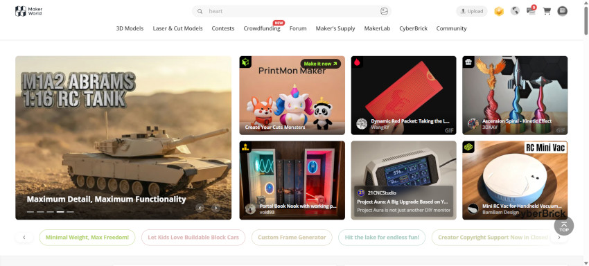 The Best 3D Printing Websites for Hobbyists, Makers, and Wargamers 5 Maker World front page