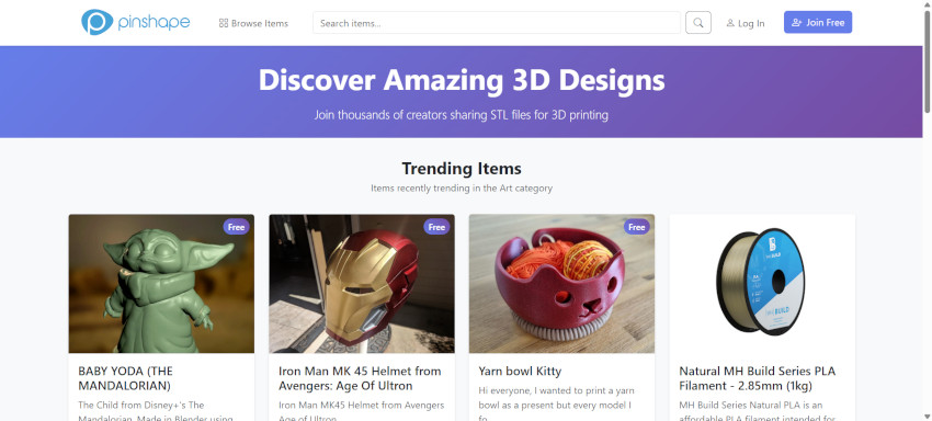 The Best 3D Printing Websites for Hobbyists, Makers, and Wargamers 12 Pinshape front page