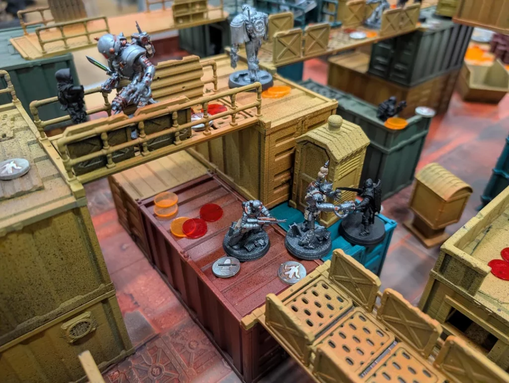 Container terrain in game with miniatures