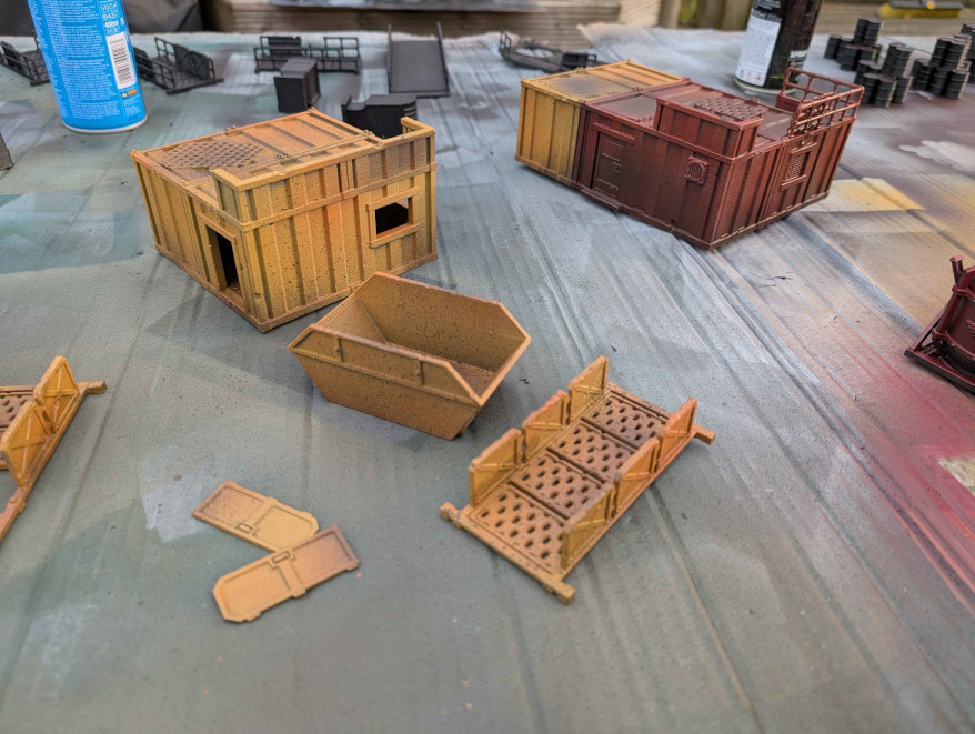 Container terrain spray painted WIP