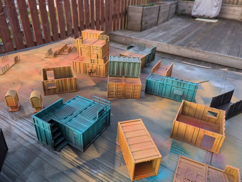 painting container city terrain
