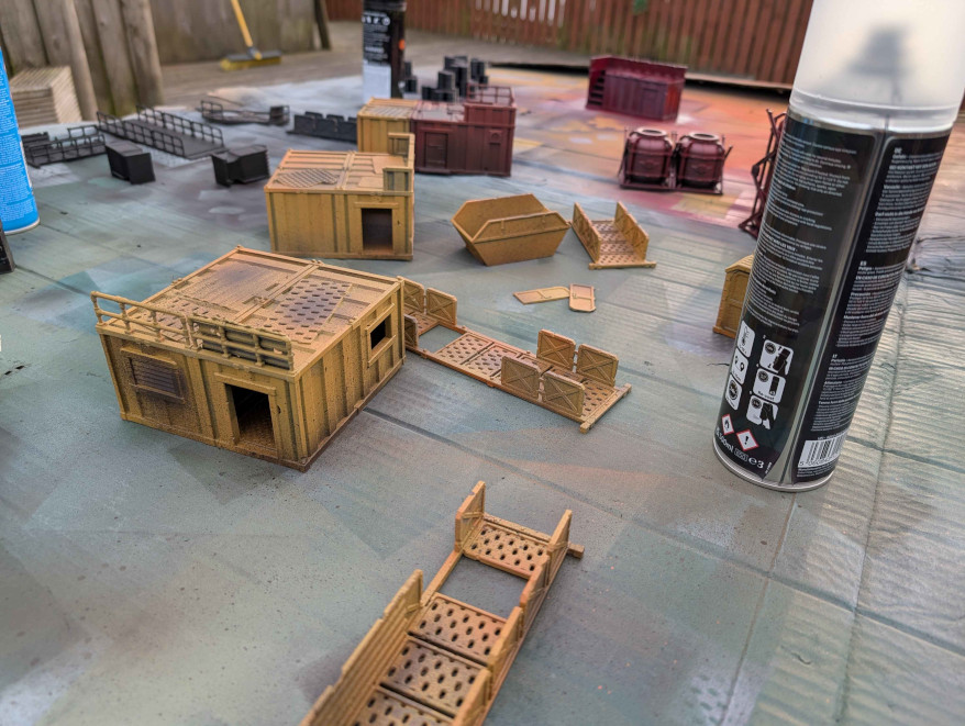 FDM printed container terrain painting stage